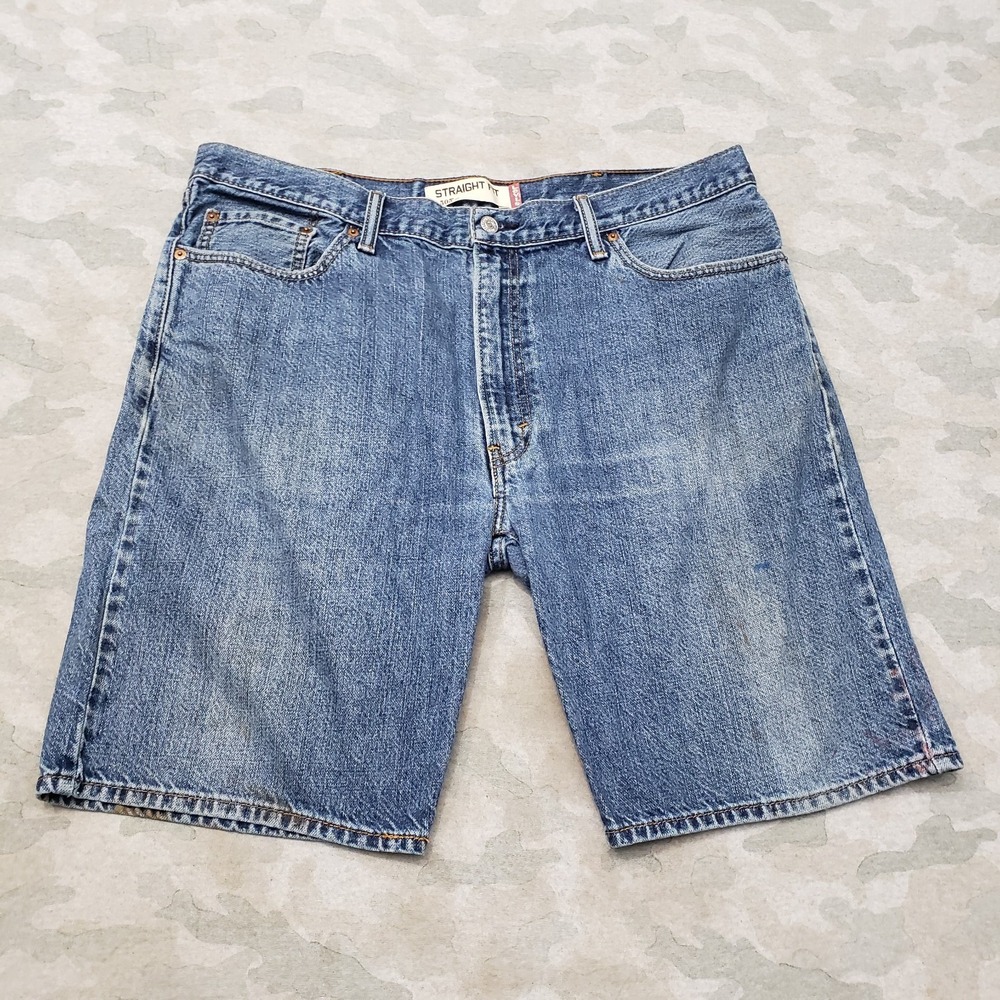 VTG Levi's‎ 505 Shorts Mens 40 Blue Jorts Straight Fit Pockets Denim Medium Wash